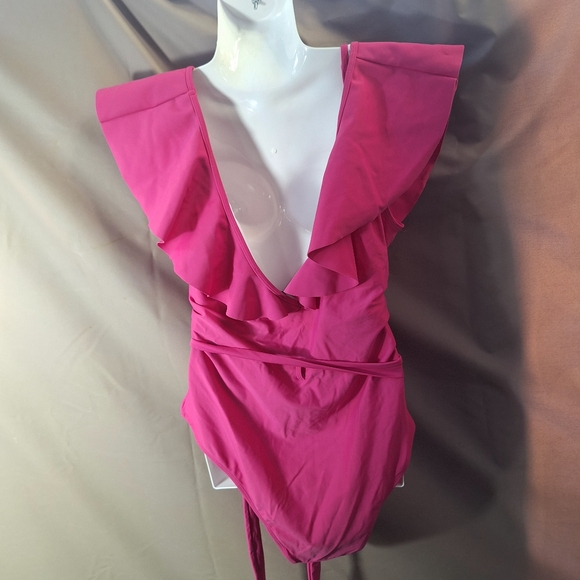 ELOQUII Hot Pink Whole Piece Bathing Suit Size 20 - Picture 3 of 10